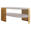 COUCHSITCH Fikoli Oval Gold II - Kaschmir/Goldfarben, Holzwerkstoff/Metall (100/50/40cm) - MIRJAN24