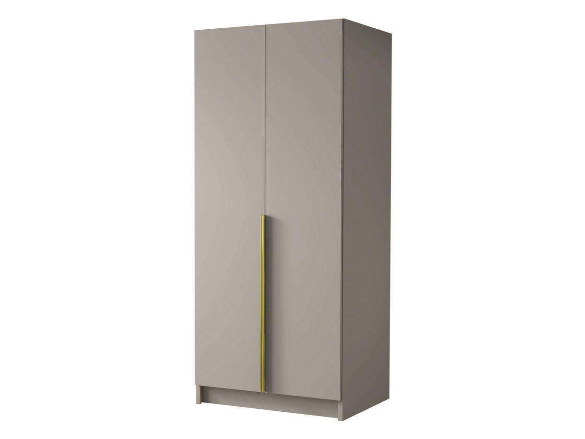 KLEIDERSCHRANK Bono I - Beige/Goldfarben, Holzwerkstoff/Metall (100/215/58cm) - MIRJAN24