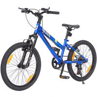KINDERFAHRRAD 20 Zoll - Blau mit V-Bremsen und 6-Gang-Schaltung - Stahlrahmen - Blau, Metall (84cm) - Oxeza