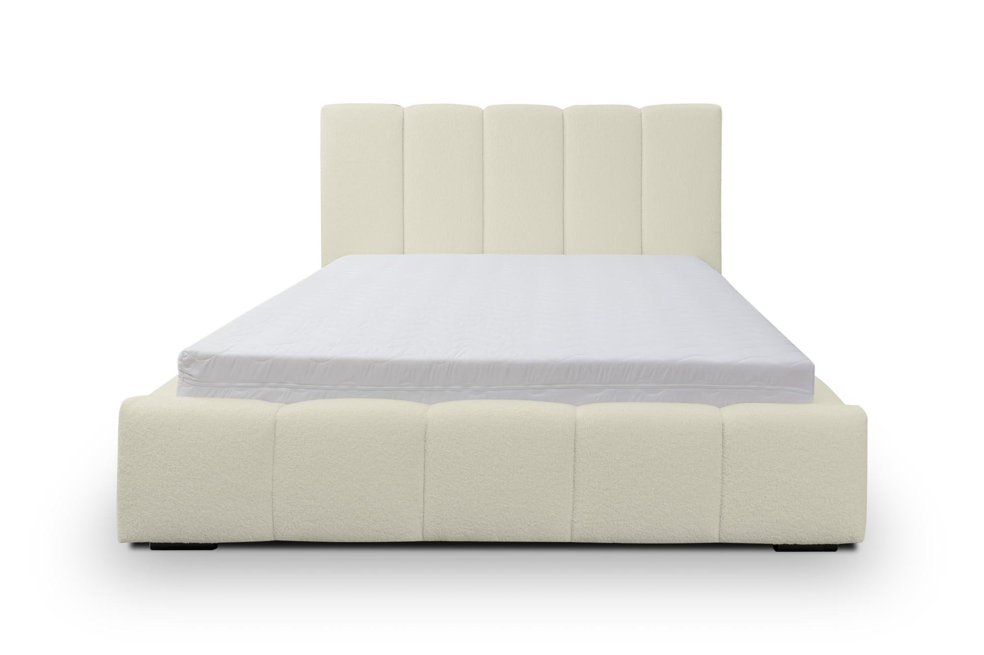 POLSTERBETT MARCO mit Bettkasten Boucle (Beige, 140 x 200 cm) - Beige, Holzwerkstoff (140/200cm) - VENASI MÖBEL