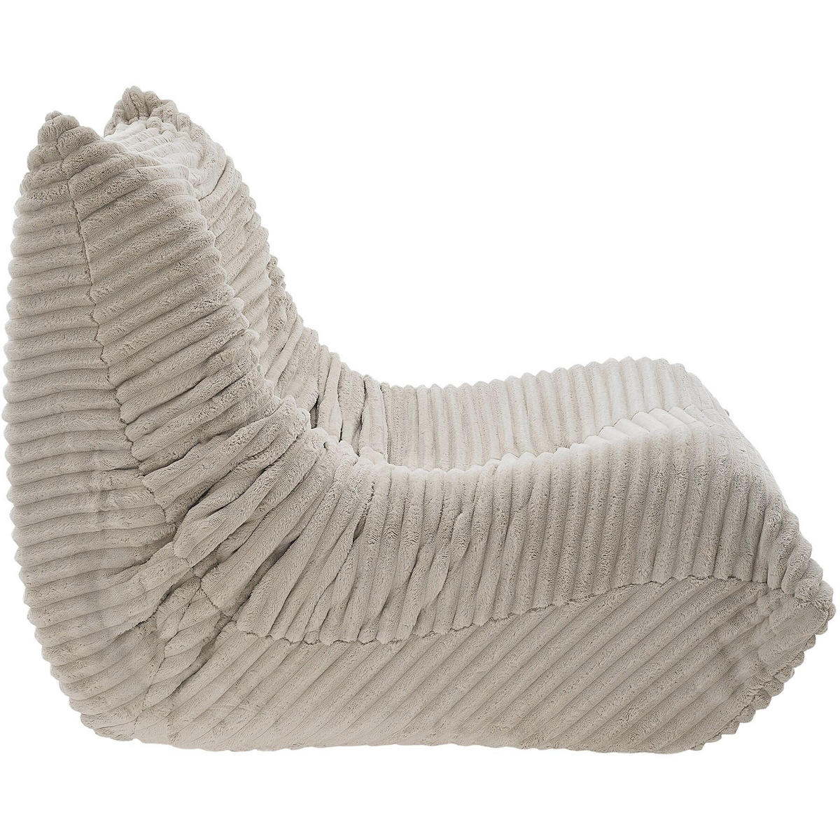 RELAXSESSEL Logo, 95 x 100 x 75 cm, Samtcord beige - Beige, Textil (95/75/100cm) - tectake