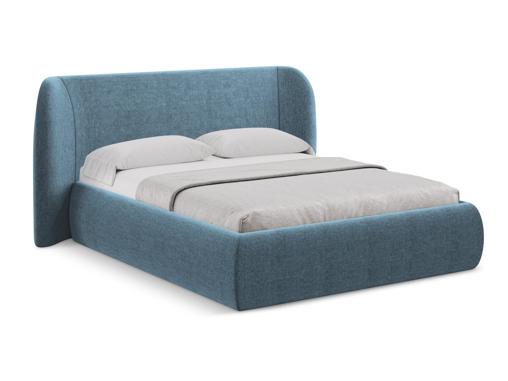 POLSTERBETT mit Bettkasten und Lattenrost 190x215 Blau - Blau/Blaugrau, Kunststoff/Textil (140/200cm) - Makamii