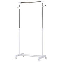 KLEIDERSTÄNDER Garderobenständer mit Kleiderstange, Haken, Regal, Weiß - Weiß, Metall (42/145/68.5cm) - HOMCOM