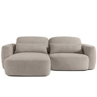 ECKSOFA links ELOSA - Grau, Holz/Textil (245/165cm) - KONSIMO®