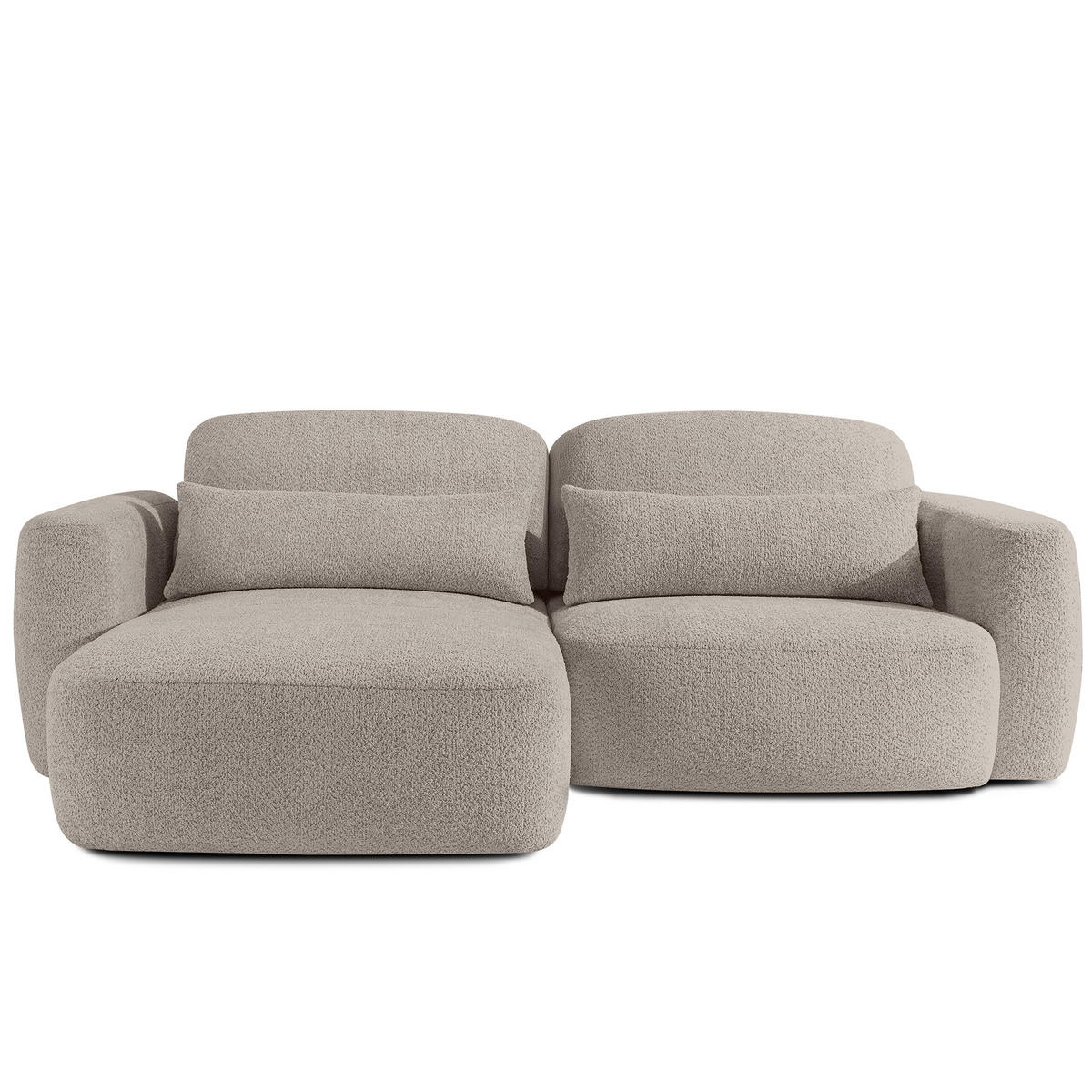 ECKSOFA links ELOSA - Grau, Holz/Textil (245/165cm) - KONSIMO®