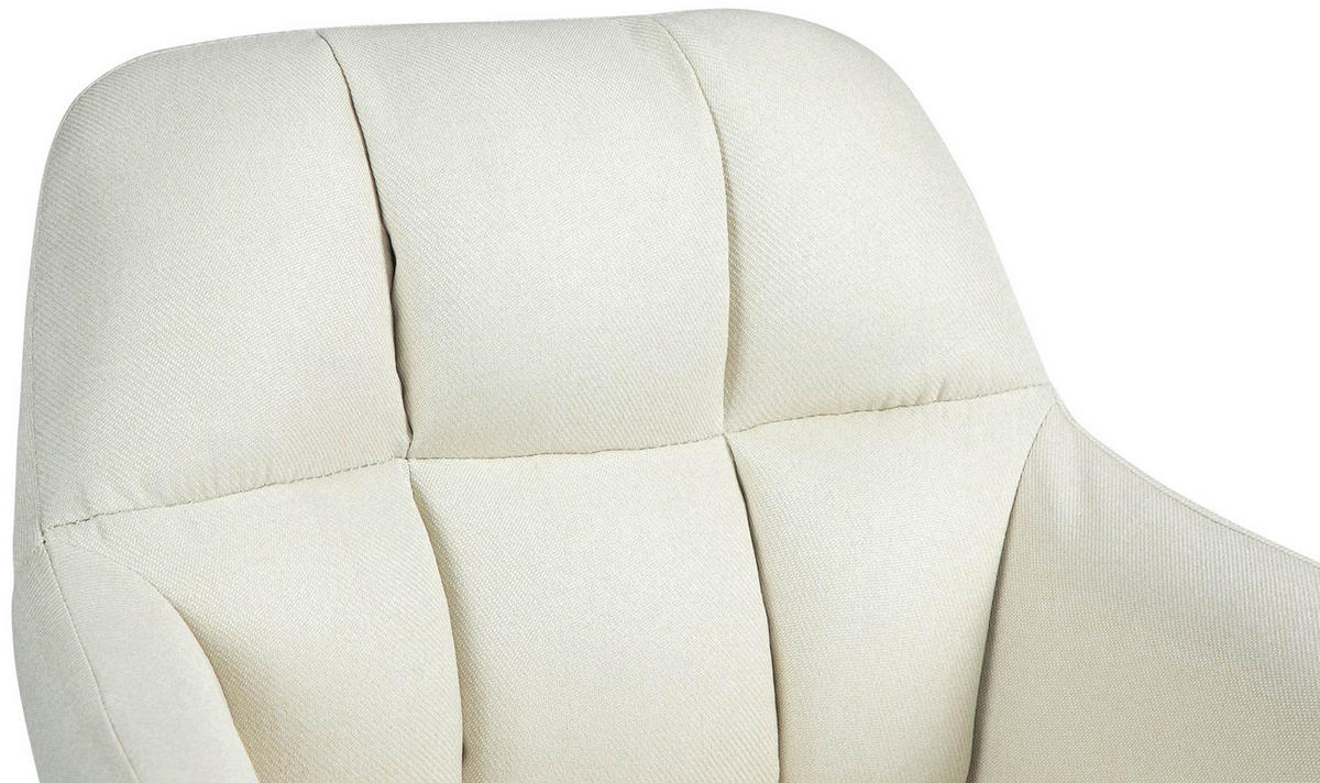 BARHOCKER Nardo Stoff chrom creme - Chromfarben/Naturfarben, Textil/Metall (57/118/59cm) - TPFLiving