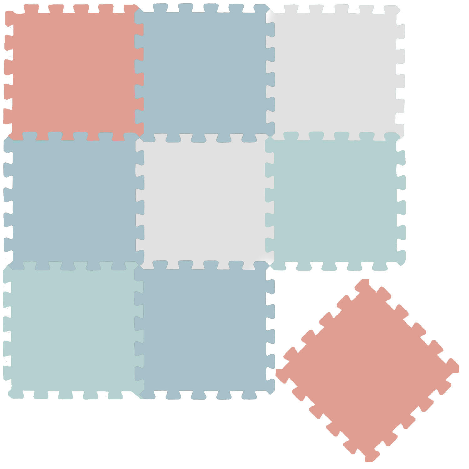 SPIELMATTE ab Null - 30 cm Baby Puzzlematte Macaron - Multicolor, Kunststoff (30/30cm) - Littletom