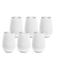 BECHER Elements Weiß-Silber 465 ml 6er Set - Silberfarben/Weiß, Glas (0.465L) - Stölzle Lausitz