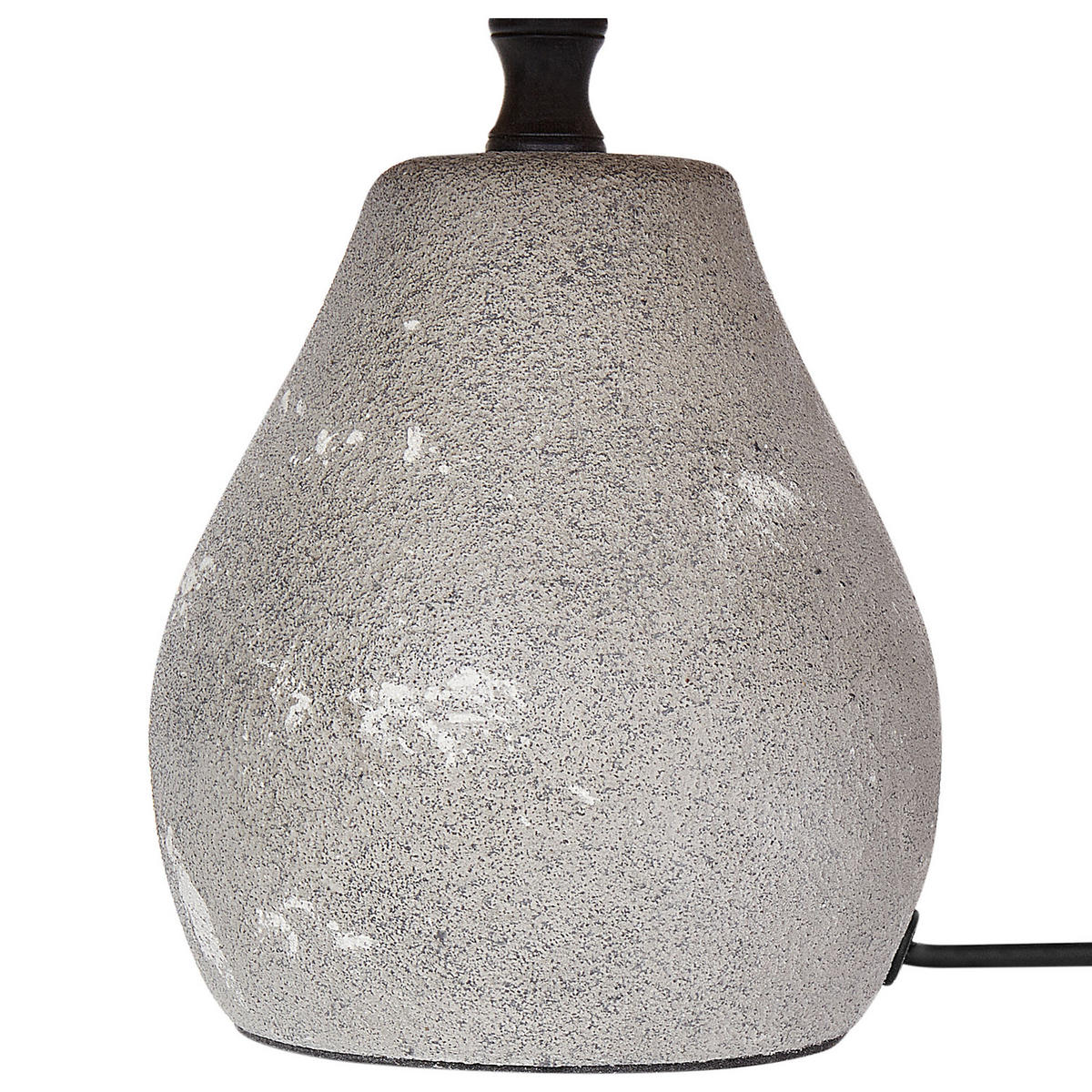 TISCHLEUCHTE 2er Set Grau/Heller Holzfarbton Arwadito - Hellbraun/Grau, Keramik (23/14/31cm) - Beliani