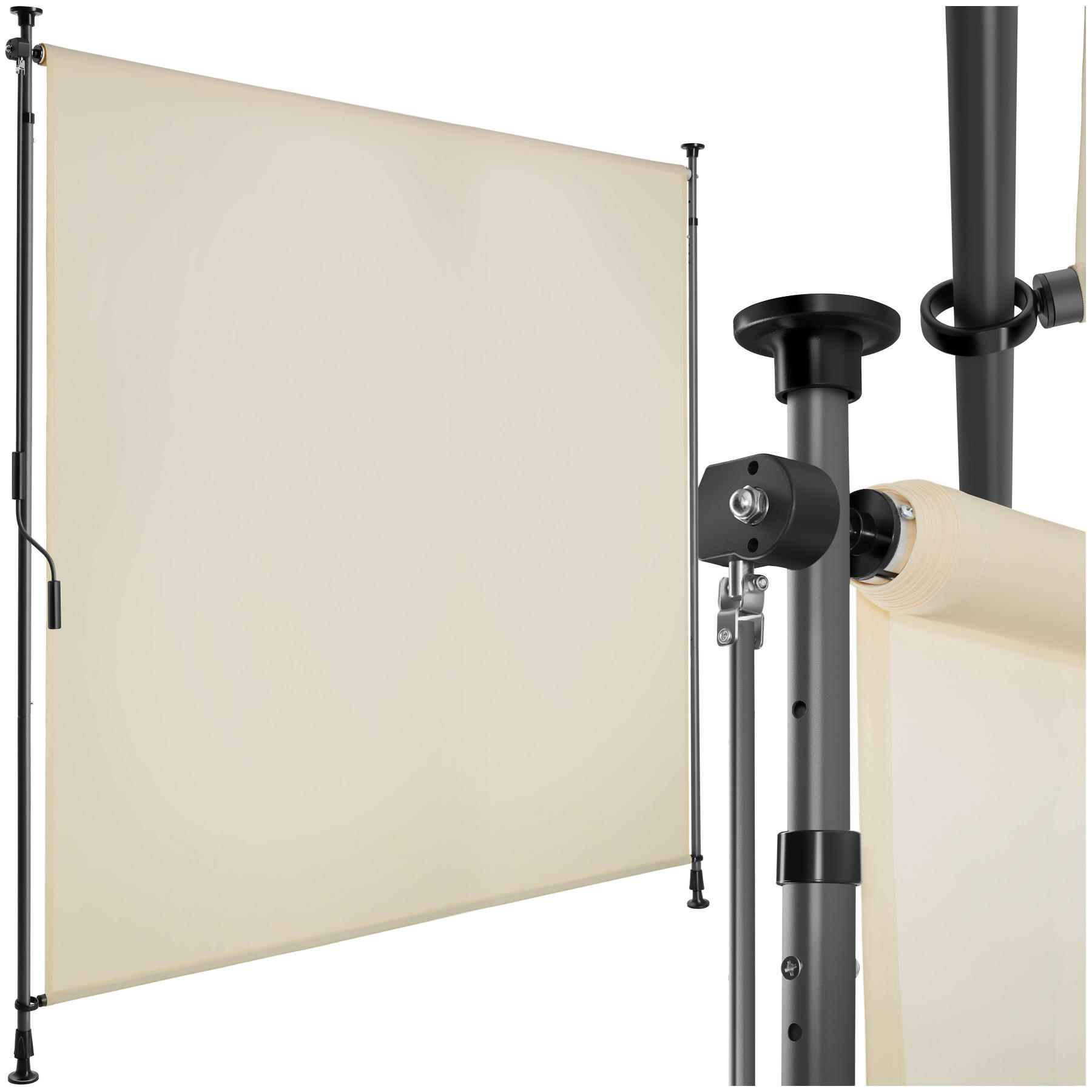 KLEMMMARKISE Taija,leichtgängige Handkurbel,beige - Beige, Kunststoff (158/310cm) - tectake