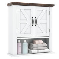 BADEZIMMERSCHRANK hängend weiß - Weiß, Holzwerkstoff (55/60/19cm) - COSTWAY