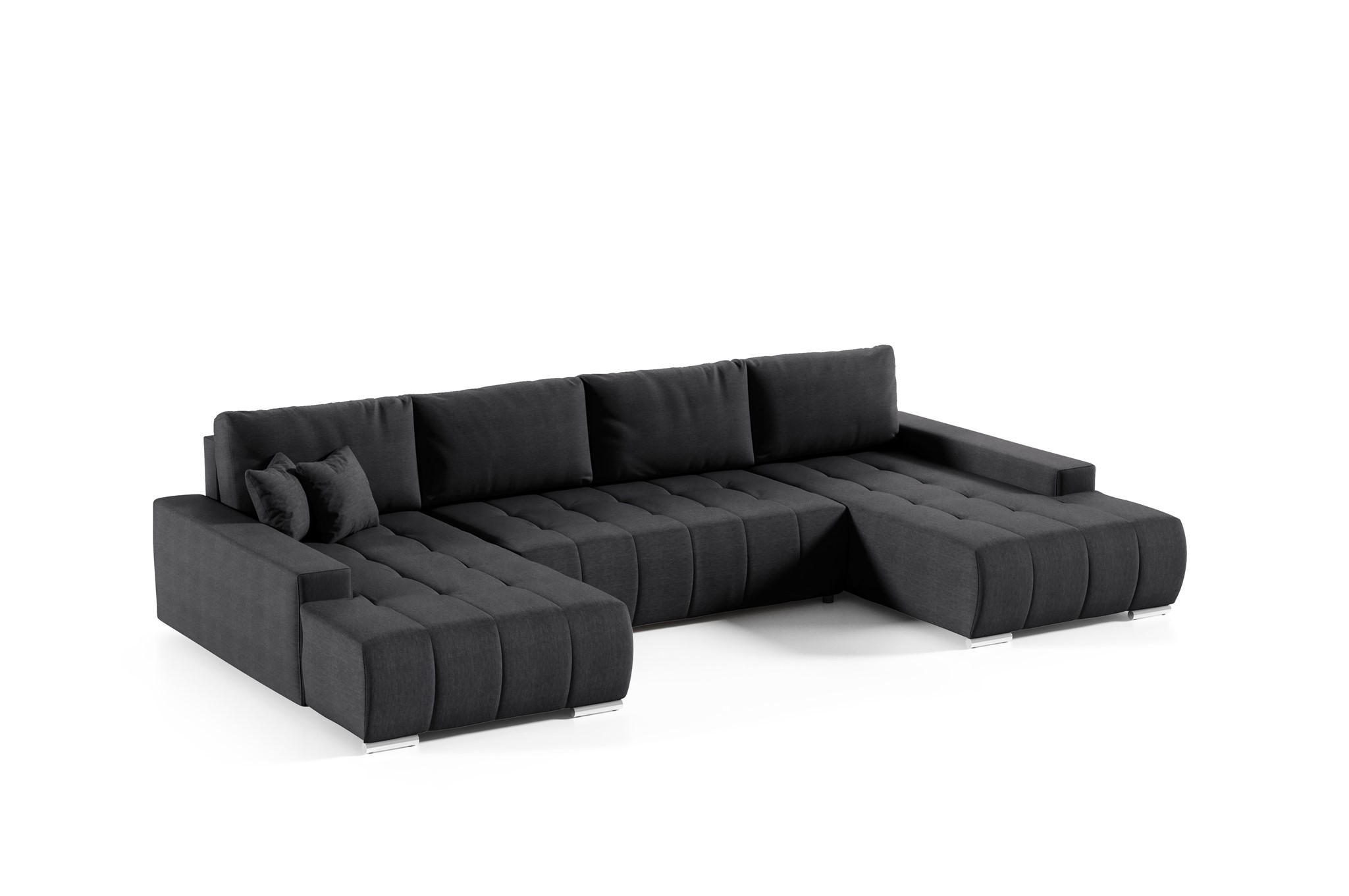 WOHNLANDSCHAFT Vogar In Aulla - Anthrazit, Holzwerkstoff/Textil (350/85/185cm) - Fun Möbel