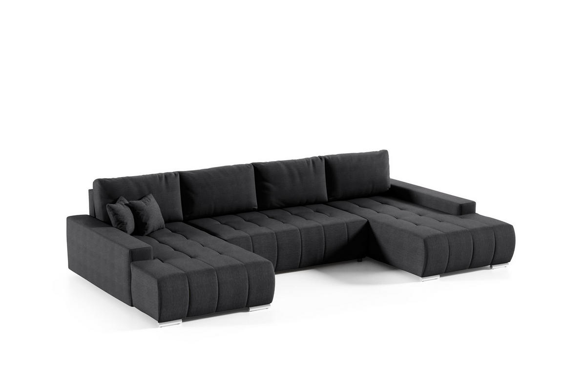 WOHNLANDSCHAFT Vogar In Aulla - Anthrazit, Holzwerkstoff/Textil (350/85/185cm) - Fun Möbel