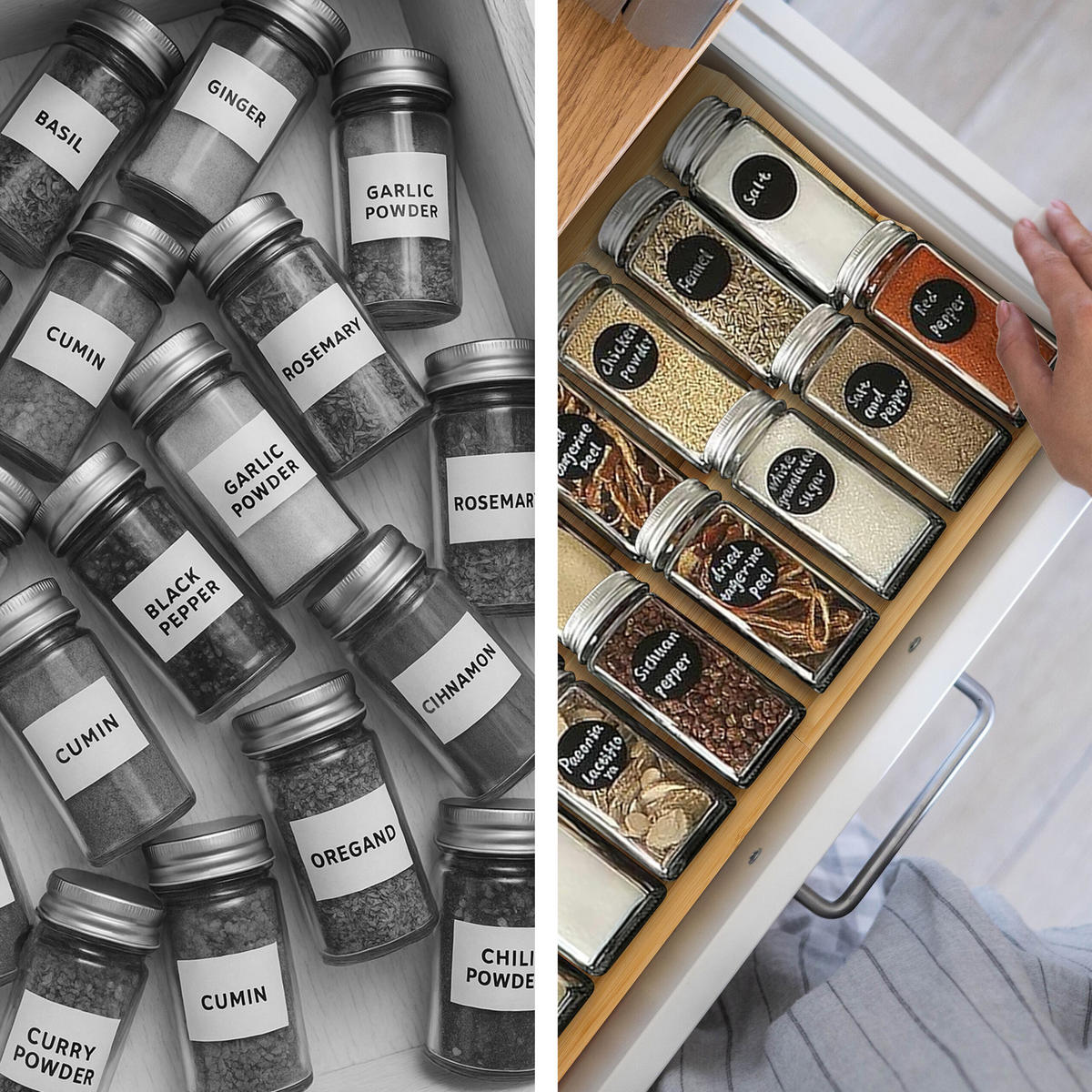 8XGEWÜRZREGAL - Hellbraun, Holz (20/4/11.5cm) - Relaxdays