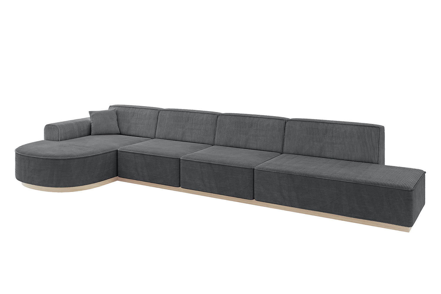 ECKSOFA Ottomane Links ARRIO-L3 - 413x171x83 cm Dunkelgrau - Dunkelgrau, Holzwerkstoff/Textil (413/171cm) - ALTDECOR