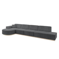 ECKSOFA Ottomane Links ARRIO-L3 - 413x171x83 cm Dunkelgrau - Dunkelgrau, Holzwerkstoff/Textil (413/171cm) - ALTDECOR