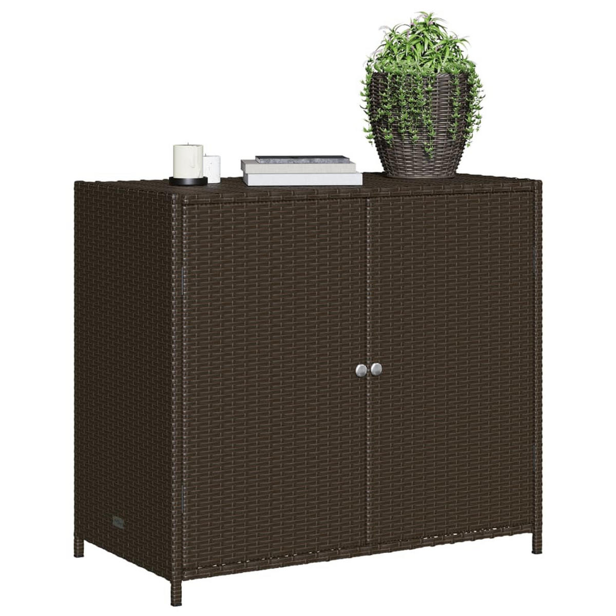 GARTENSCHRANK Braun 83x45x76 cm Poly Rattan - Braun, Kunststoff (83/76/45cm) - furnicato