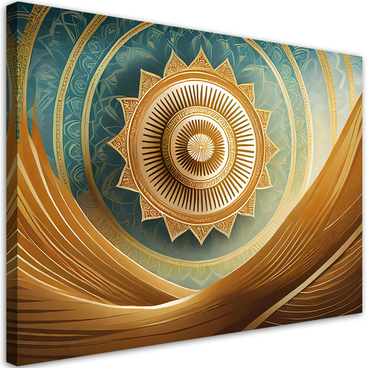 WANDBILD mandala gold orientalisch - Goldfarben, Textil (60/40cm) - Feeby