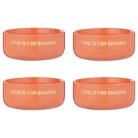 SCHÜSSEL (4er-Set) Good Vibes Love is For Sharing 720 ml - Orange, Keramik (15/15/6cm) - Butlers
