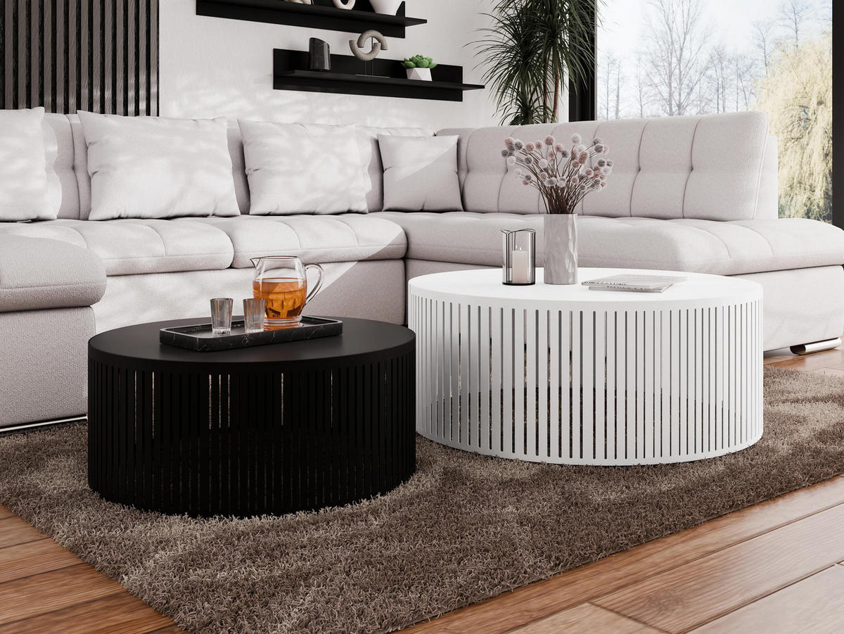 COUCHTISCH-SET Velede - Multicolor/Weiß, Holzwerkstoff/Metall (75/75/30cm) - MIRJAN24