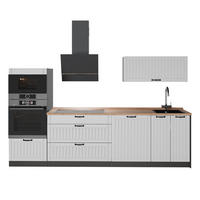 KÜCHENZEILE Fame-Line, Weiß Landhaus/Anthrazit, 280 cm, AP Eiche - Anthrazit/Weiß, Holzwerkstoff (280/153.6/60cm) - Vicco