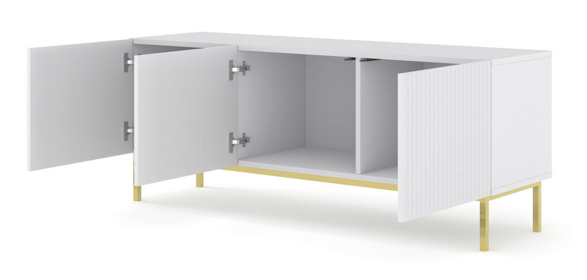 TV-LOWBOARD WEIß - Goldfarben/Weiß, Holzwerkstoff (150/58/42cm) - FURNLUX