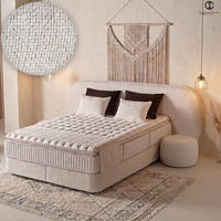 BOXSPRINGBETT MIT BETTKASTEN BALI 160/200 cm, Ivory, Bettkasten, Matratze, Topper integriert, H3 mittel 7-Zonen Matratze - Creme/Schwarz, Holz/Kunststoff (160/200cm) - Consilio Concept