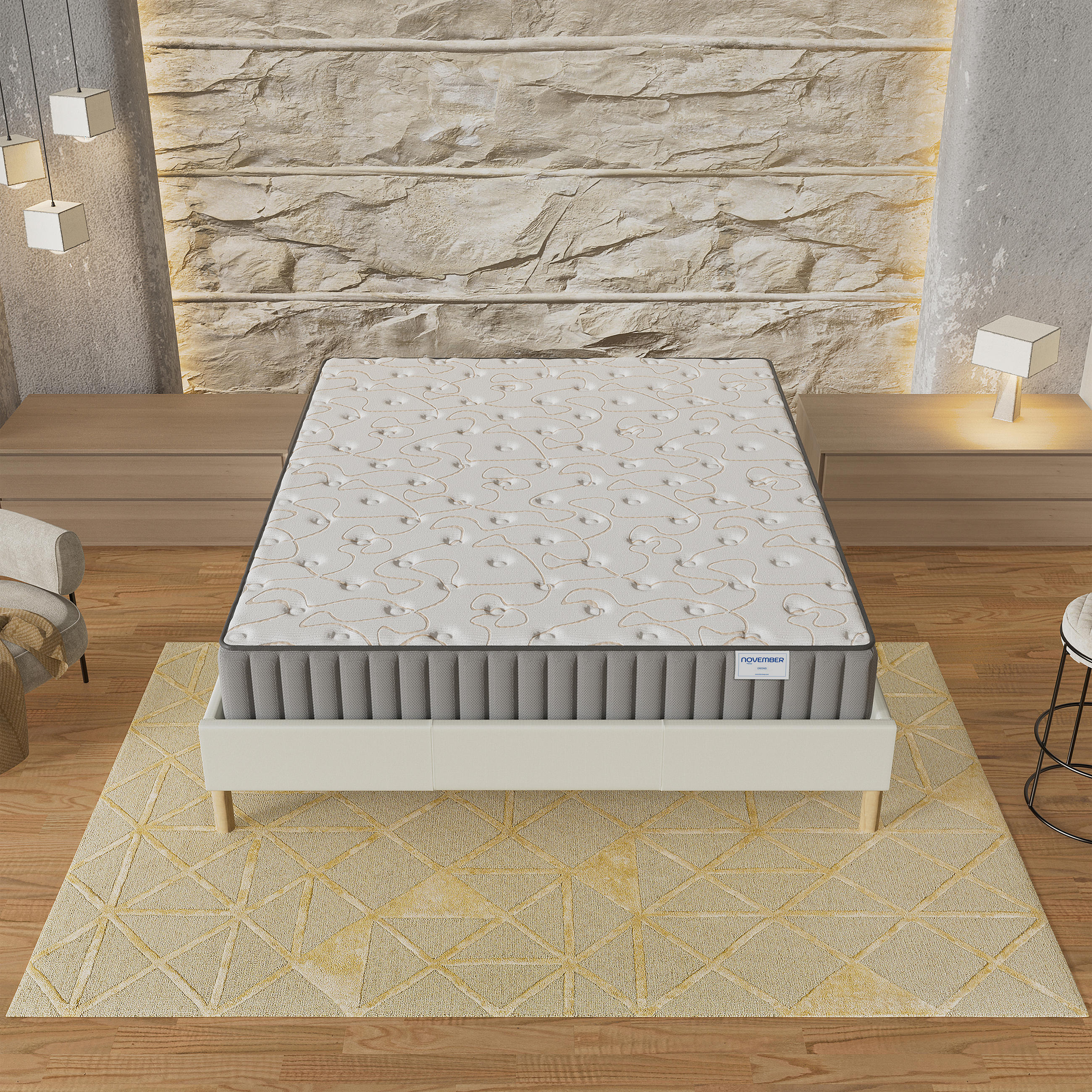Thumbnail - November Sleep Viscomatratze, Weiß, Naturmaterialien, H4, 180x200 cm, Oeko-Tex®, antibakteriell, Bezug antimikrobiell be...