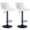 BARHOCKER 2er Set Lederlook weiß - Schwarz/Weiß, Textil/Metall (43/79/49cm) - CLP