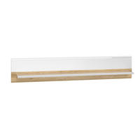 WANDBOARD Adagio weiß Hochglanz / Eiche castello 134 / 24 / 25cm - Braun, Holz/Holzwerkstoff (134/25/24cm) - Feldmann-Wohnen