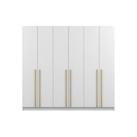 KLEIDERSCHRANK SAVI 6D 230/210/57 cm in Weiß - Weiß, Holzwerkstoff (230/210/57cm) - Deine Möbel 24