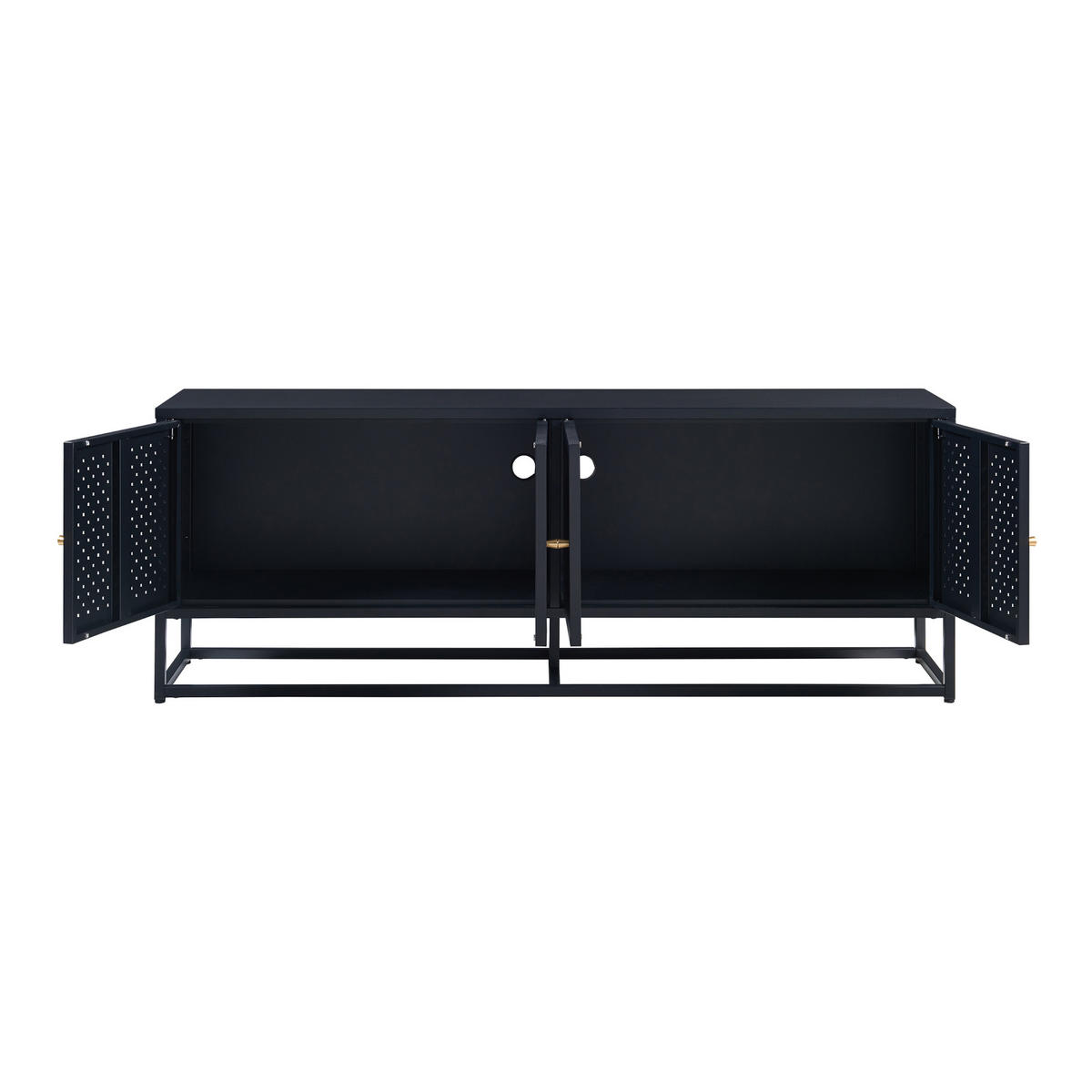 TV-ELEMENT Janakkala - Schwarz, Metall (153/55/35cm) - [en.casa]
