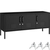 SIDEBOARD Baker, Kippschutz, höhenverstellbare Füße, schwarz - Schwarz, Metall (120/55.5/37.5cm) - tectake