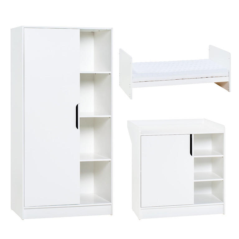 BABYZIMMER 3-teilig Maxim Weiß - Weiß, Holzwerkstoff (144.5/86/75cm) - Petits-meubles