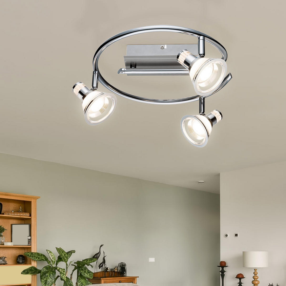 LED DECKENLEUCHTE TAKIRO Chrom Silber - Silberfarben, Metall (15/15/15cm) - Globo Lighting