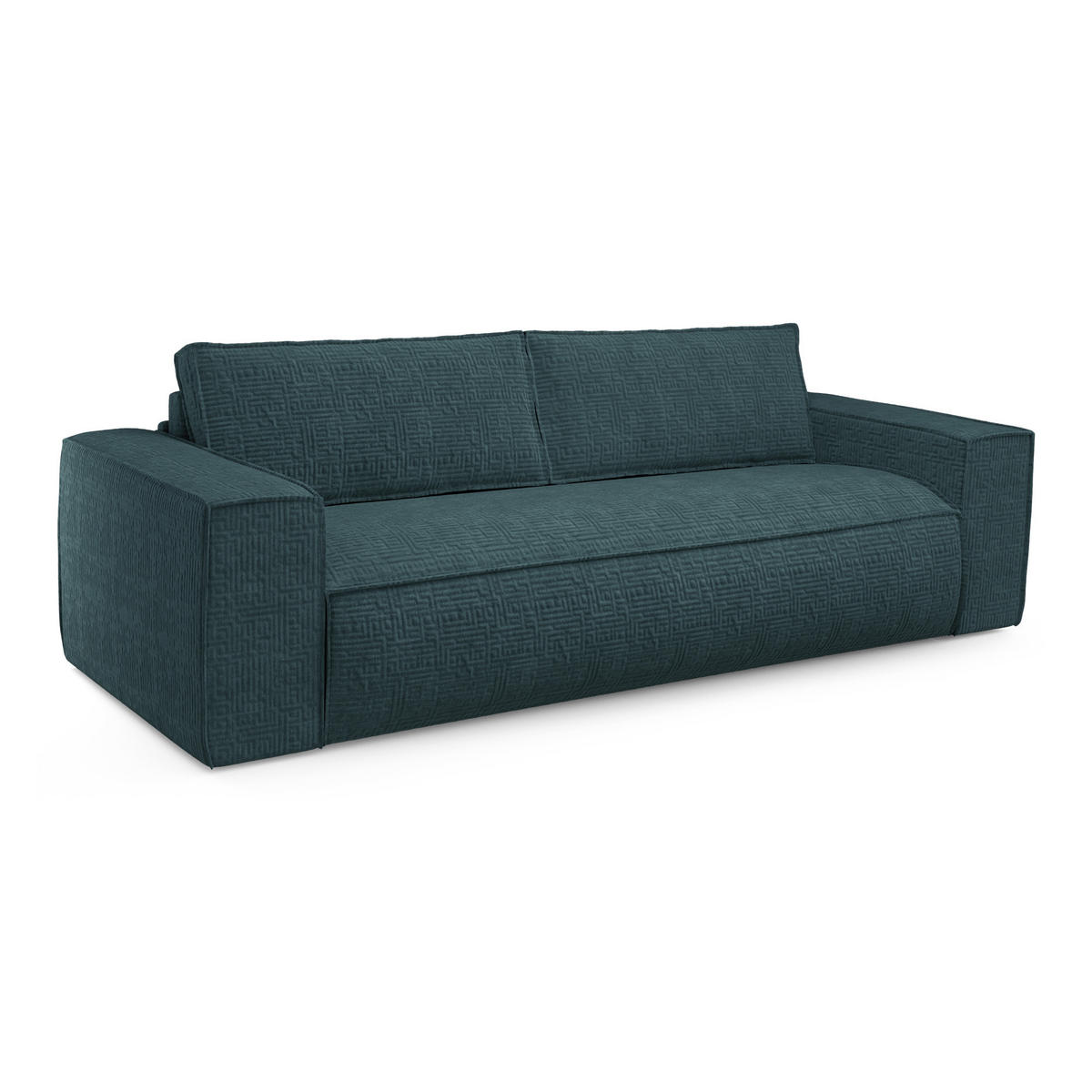 SCHLAFSOFA GERADE Samt Ozeanblau 234cm - Dunkelblau, Textil (234/90/100cm) - Sia Home