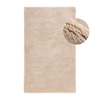 BADTEPPICH Waschbar Pure 500 Beige 50x90 cm - Beige, Textil (50/90cm) - carpet city