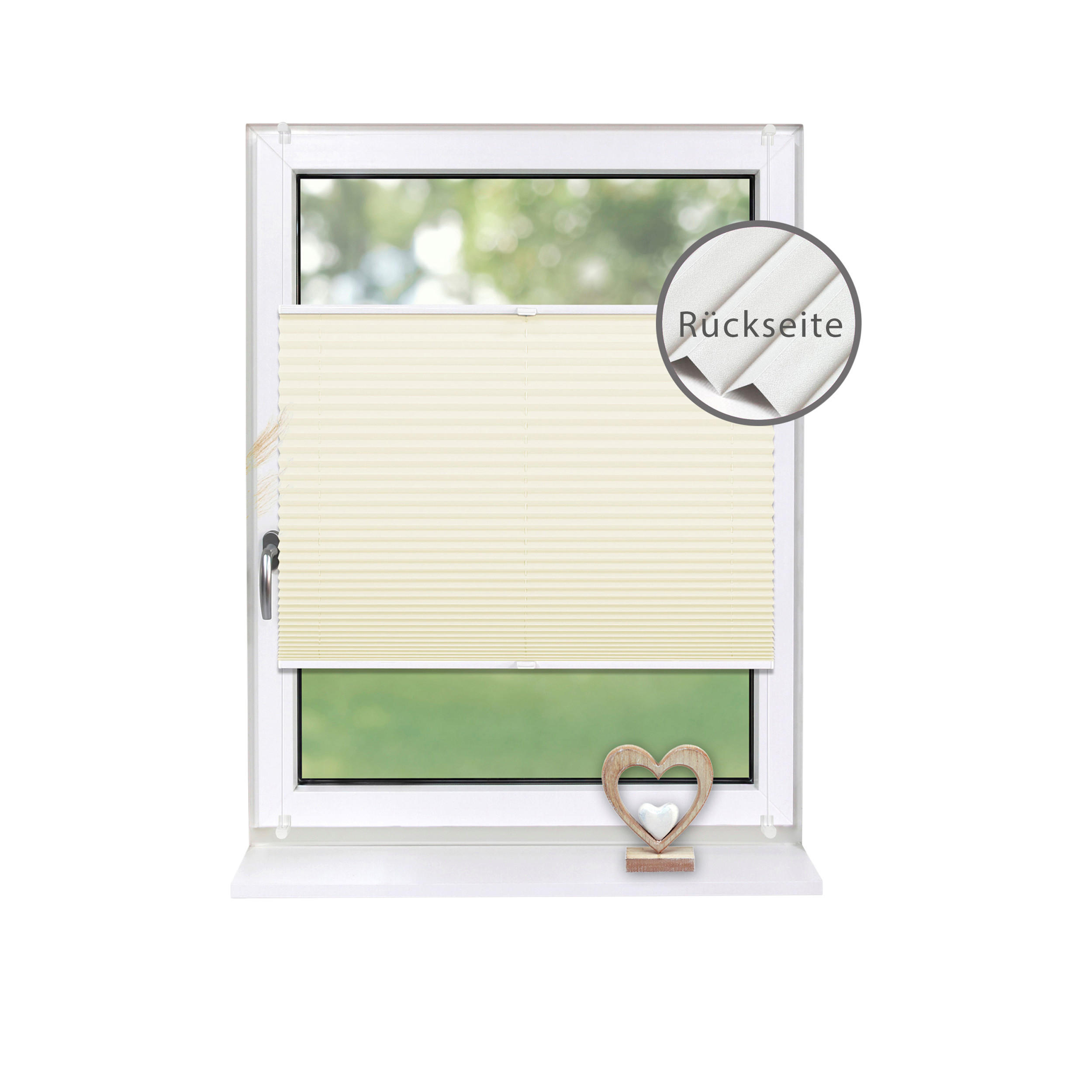 PLISSEE Thermo Basic 80 x 150cm Klemmfix ohne Bohren - Beige, Textil (80/150cm) - Deco-Raum