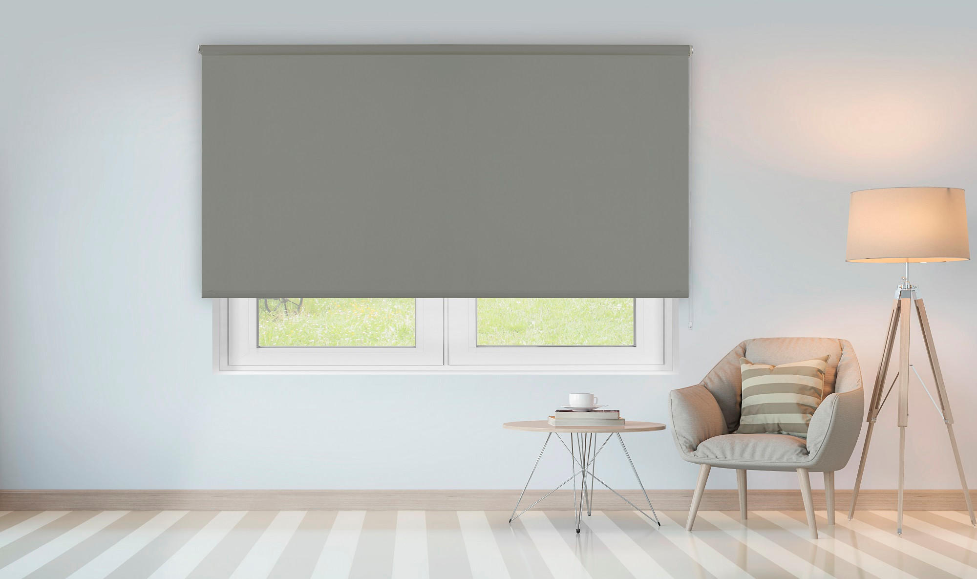 SEITENZUGROLLO lichtdurchlässig Chela - Grau, Textil (200/250/250cm) - VIEWTEX