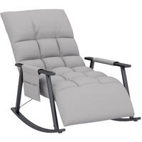RELAX-SCHAUKELSTUHL 60/134/70 cm mit Mikrofaserbezug und verstellbarer Rückenlehne - Grau, Textil (134/70/60cm) - BEAOK