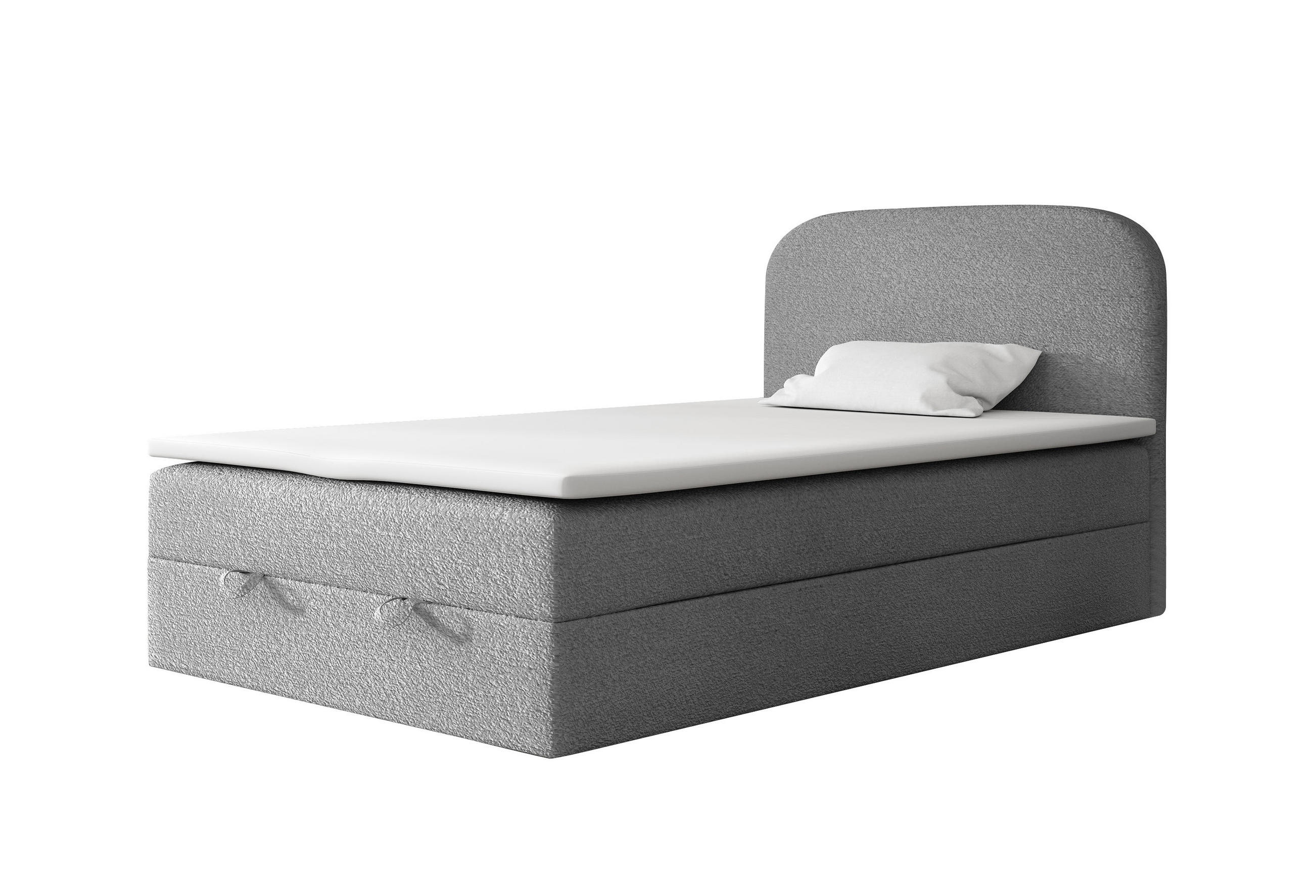 BOXBETT BOUCLE 3 120 x 200 Grau - Grau, Textil/Metall (120/200cm) - VLR BEDS
