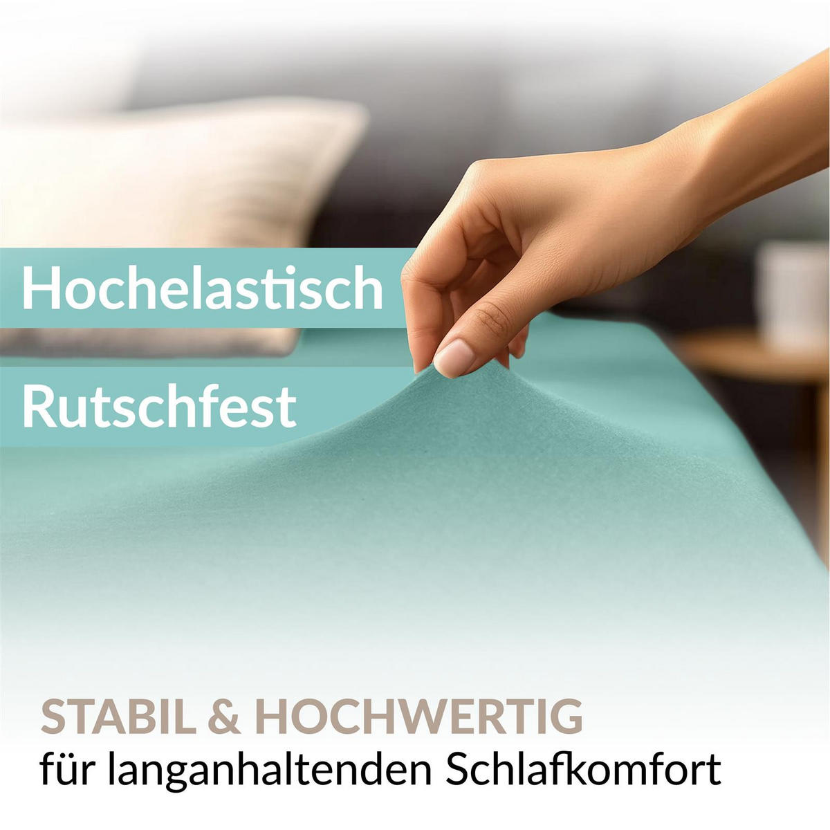 JERSEY-SPANNBETTLAKEN 90x200 - 100x200 Feine Bettlaken aus 100% Baumwolle, Spannbetttuch Laken Uni Aqua - Mintgrün, Textil (100/200cm) - Carpe Sonno