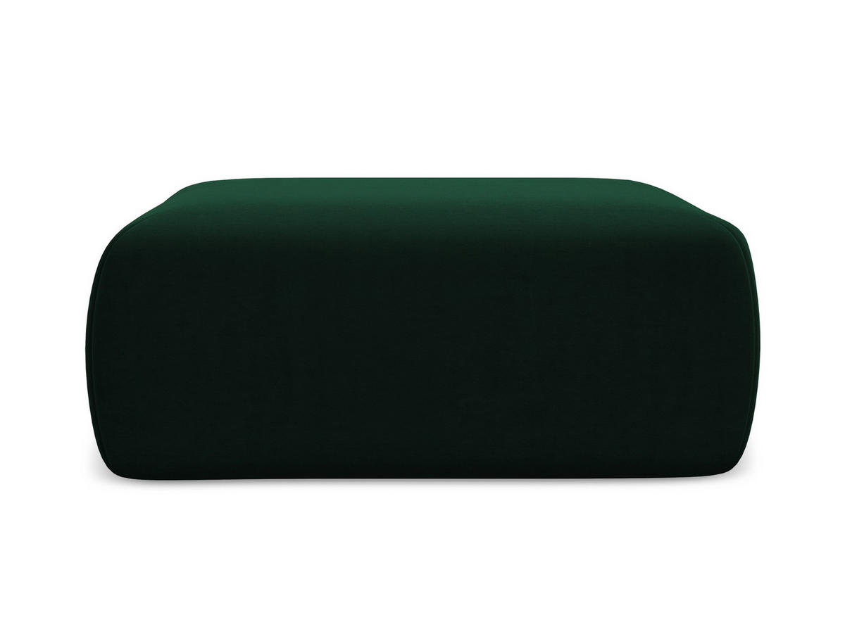 POUF Samt Stoff Grün - Dunkelgrün/Schwarz, Kunststoff/Textil (102/40/62cm) - Makamii