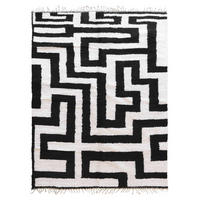 BERBERTEPPICH mit Labyrinthmuster 242x 347 cm - Schwarz, Naturmaterialien (242/347cm) - AFK Living