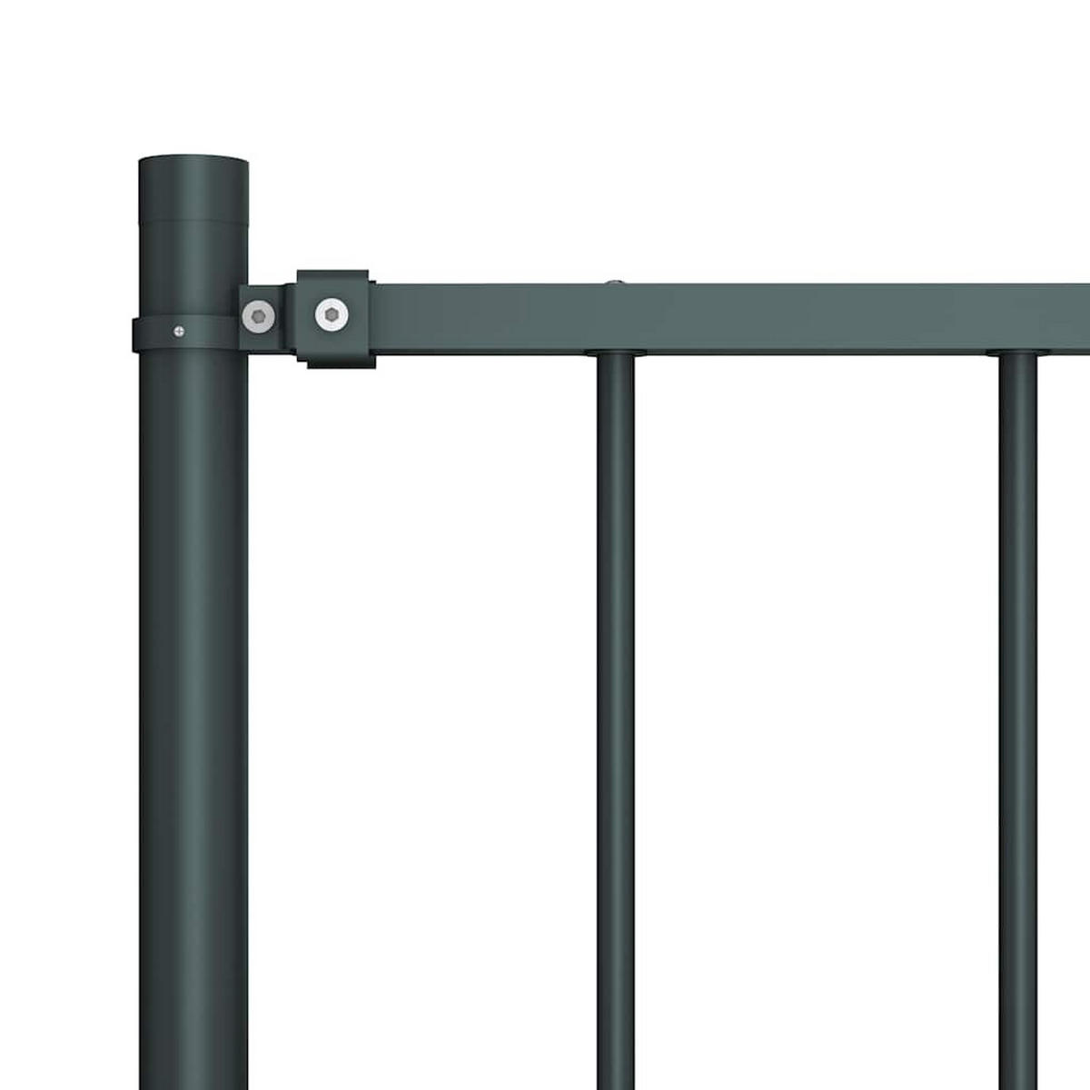 ZAUNELEMENT Mit Pfosten Stahl 1,7/1,25 M Anthrazit - Anthrazit, Metall (5/175cm) - vidaXL