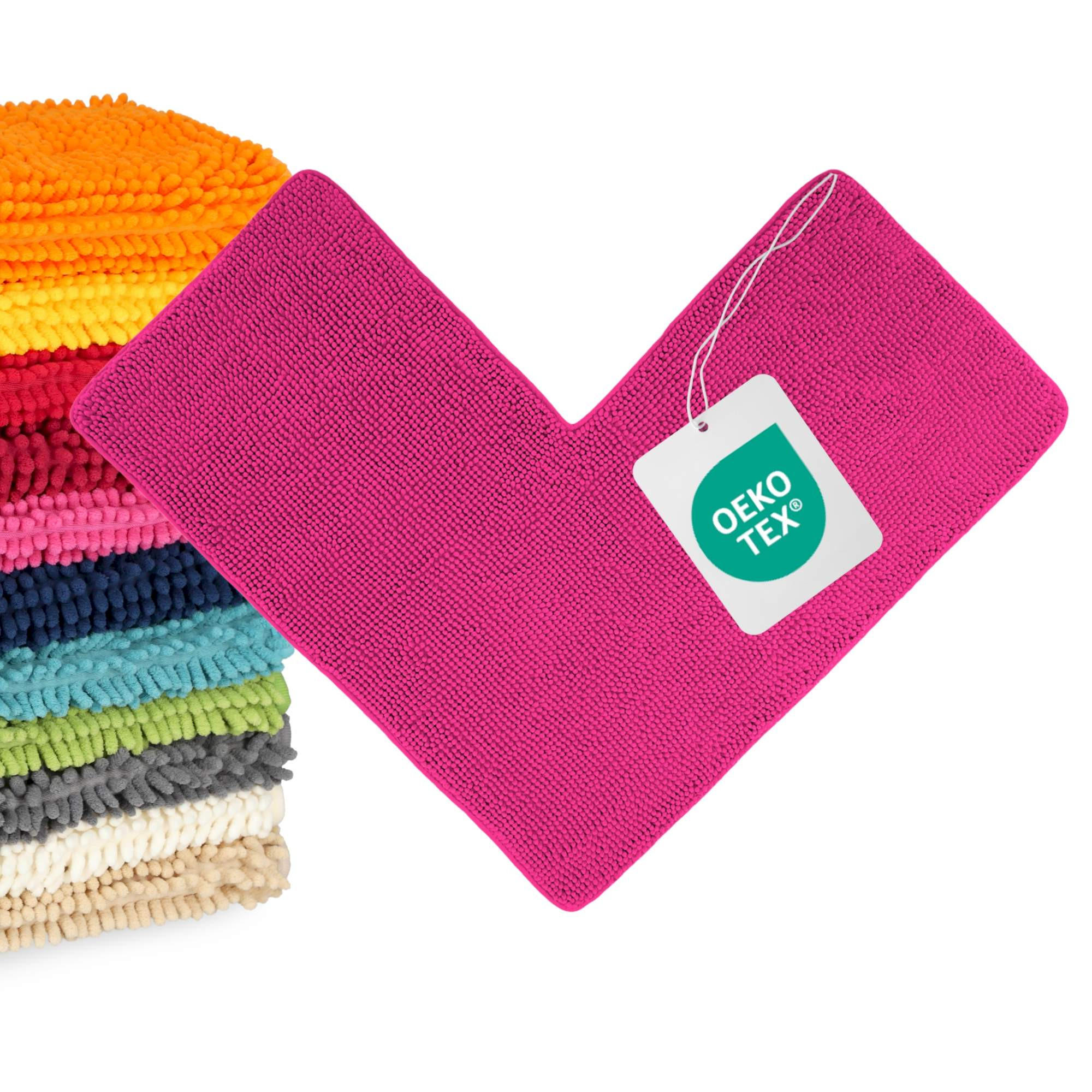 ECKBADEMATTE PARIS - Pink, Textil (100/100cm) - WohnDirect