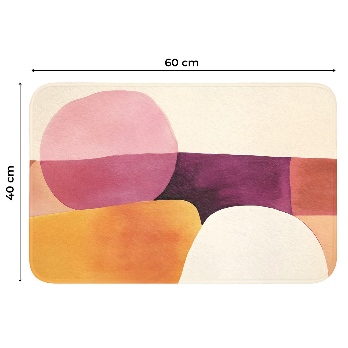 WC PŘEDLOŽKA Tvary - abstraktní - barevné 60x40 cm - terakotová, textil/plast (60/1cm) - OnlyWow