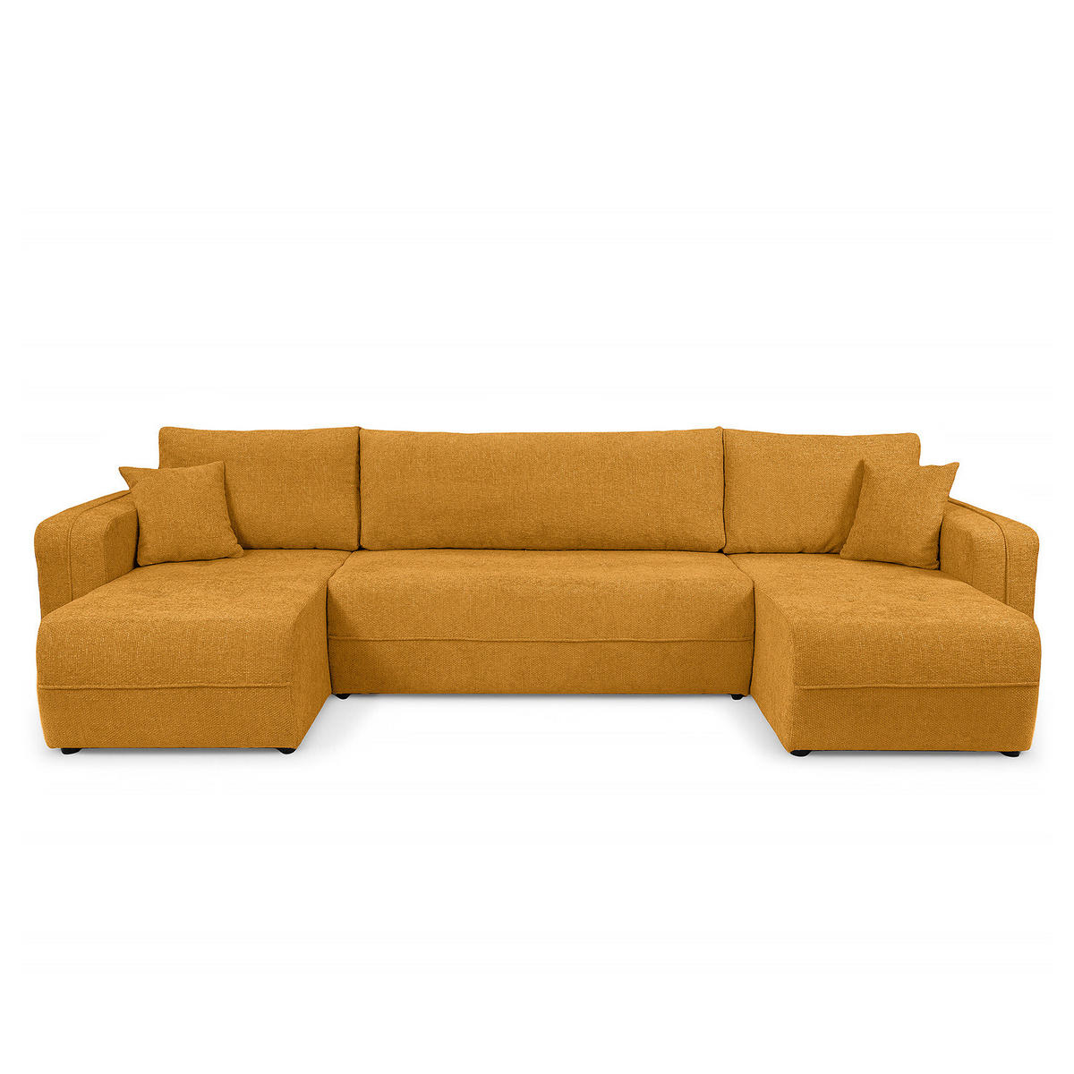 WOHNLANDSCHAFT - Gelb/Schwarz, Kunststoff/Textil (312/82/145cm) - home24