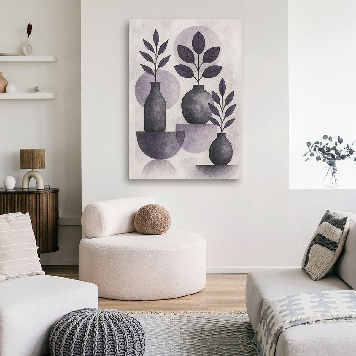 LEINWANDBILD Abstraktion 70x100cm - Lila, Textil (70/100cm) - Feeby