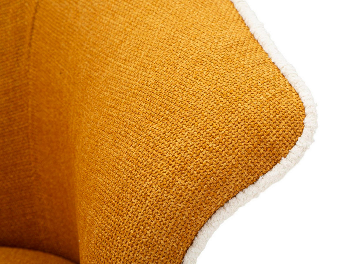 SESSEL Senape Siena Swivel, senfgelb, Polyester, Eisen und Sperrholz, 83,5 x 66 x 80 cm - Gelb, Holzwerkstoff/Kunststoff (83.5/80/66cm) - Mauro Ferretti